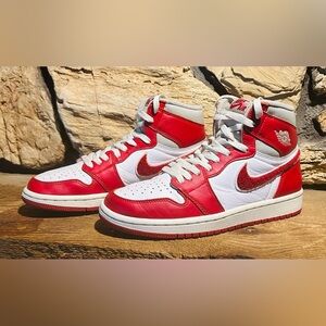 Vintage Old School Air Jordan Nike Air Chicago Bulls Red & White Team Colors